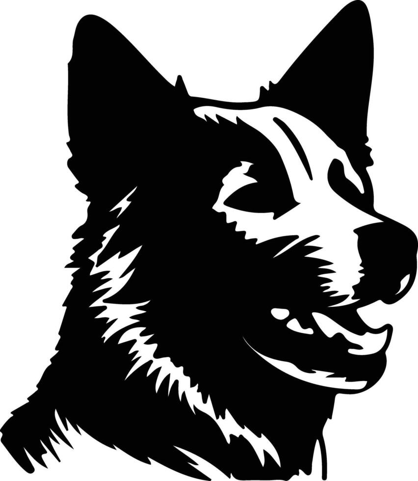 Norwegian Buhund  silhouette portrait vector