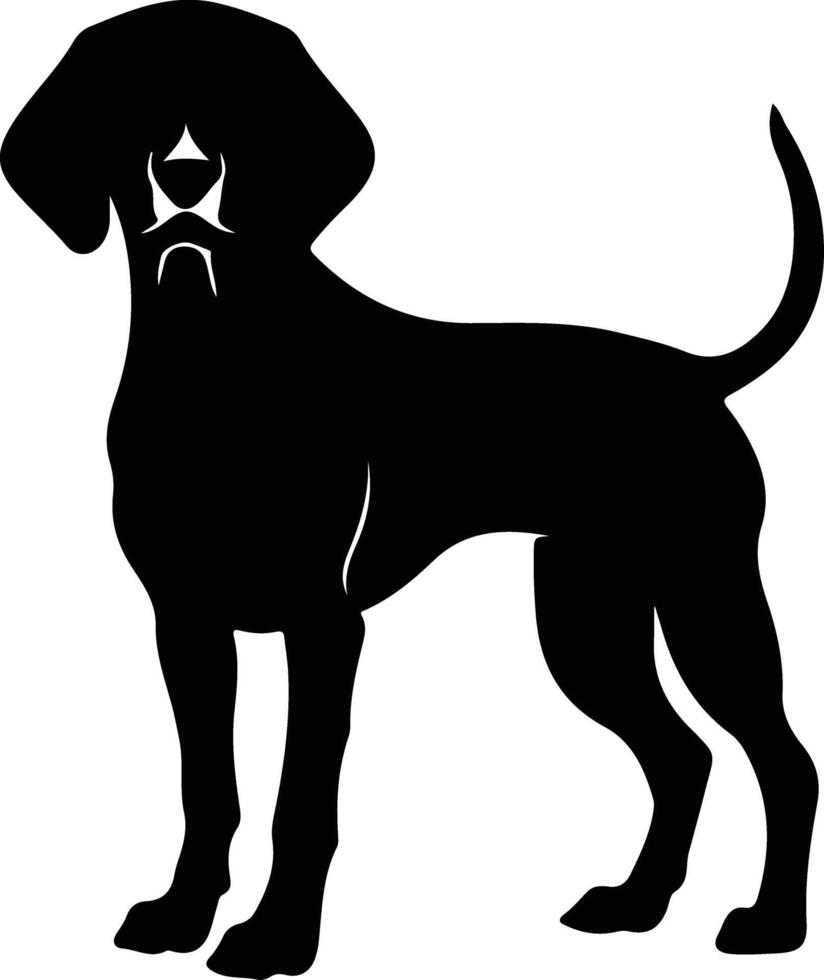 hueso rojo Coonhound negro silueta vector