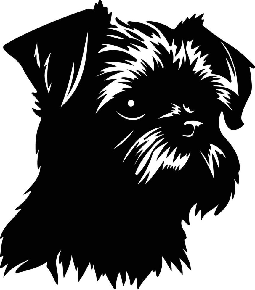 Brussels Griffon  silhouette portrait vector