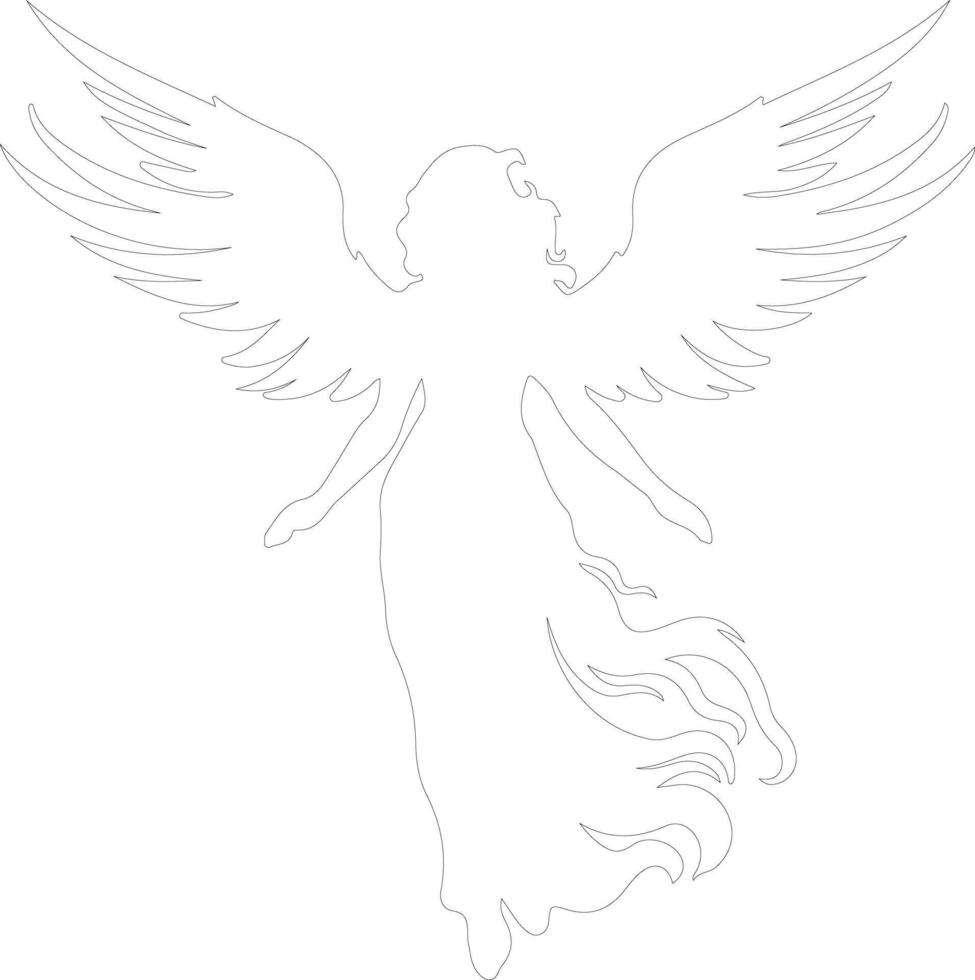 Angel  outline silhouette vector