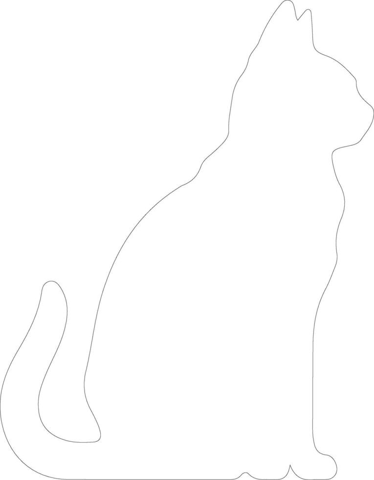 Korat Cat  outline silhouette vector