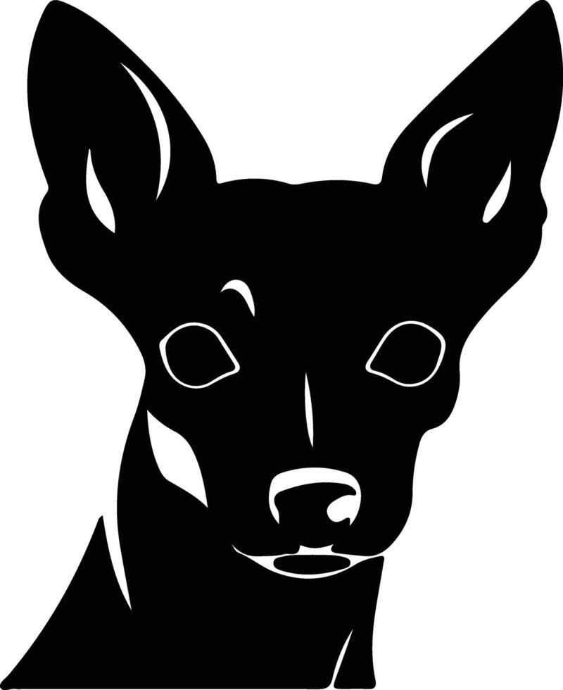 Miniature Pinscher  silhouette portrait vector