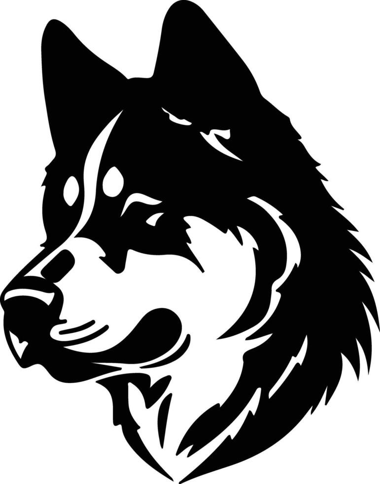 Akita  black silhouette vector