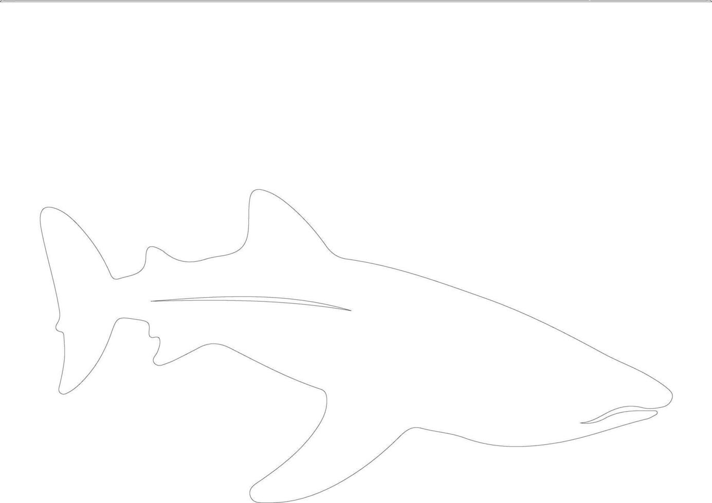 whale shark  outline silhouette vector
