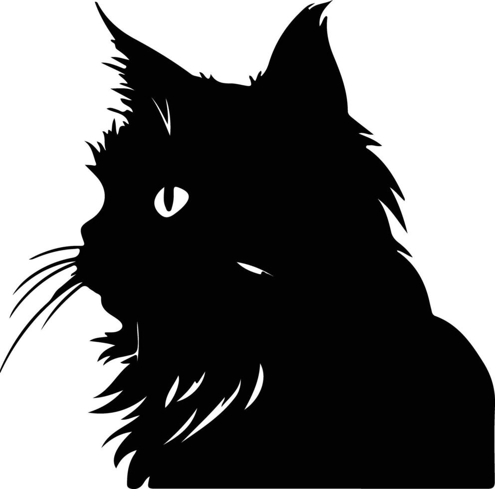 Persian Cat  silhouette portrait vector