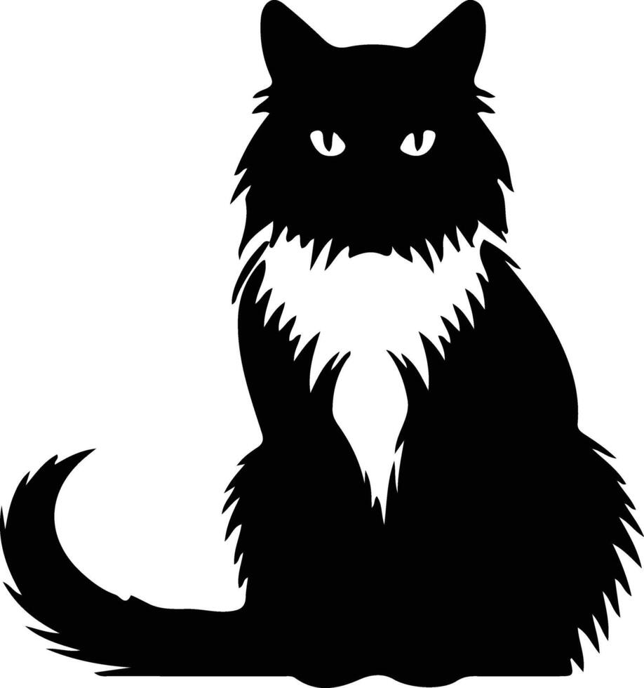 Birman Cat  black silhouette vector