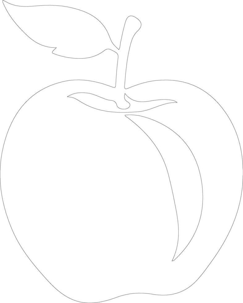nectarine  outline silhouette vector