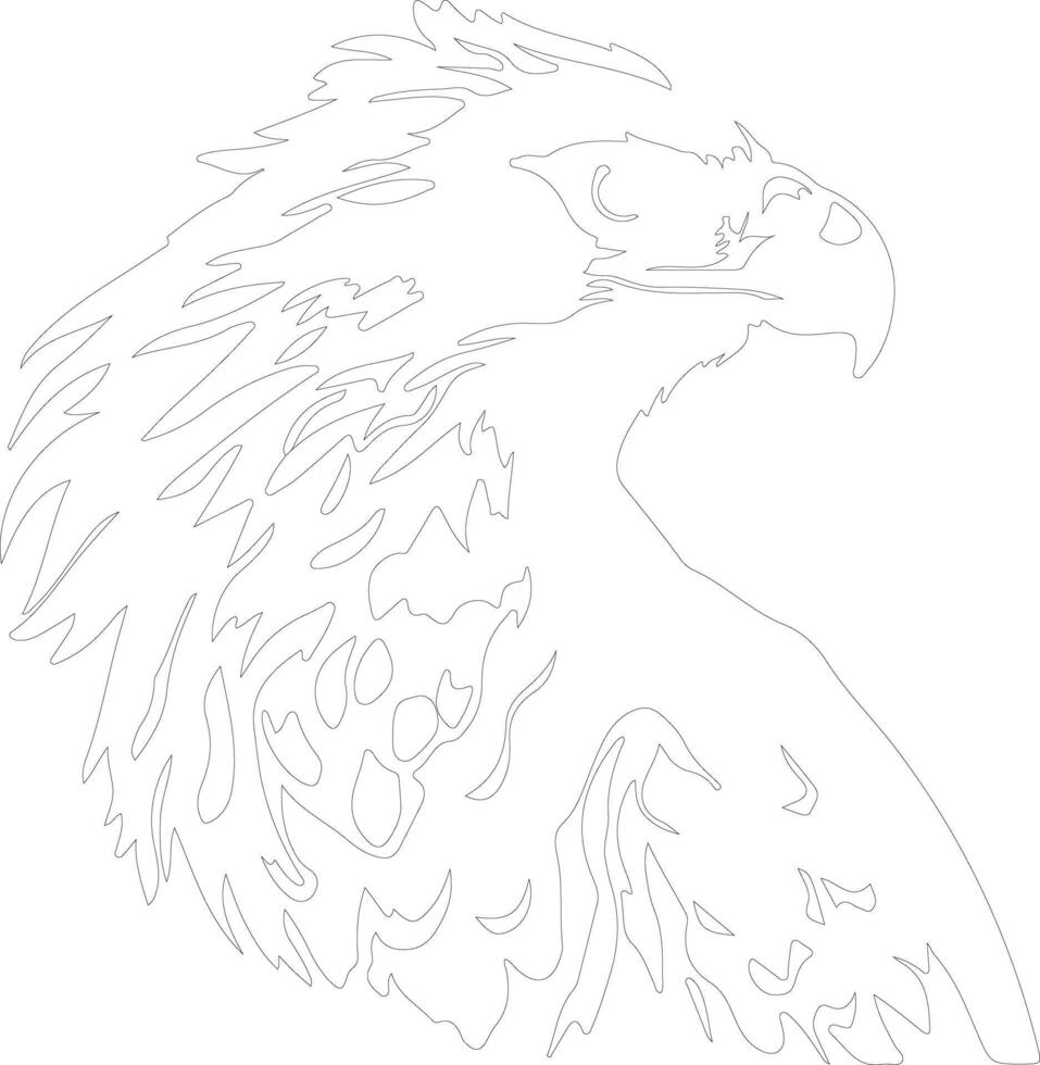 harpy eagle  outline silhouette vector