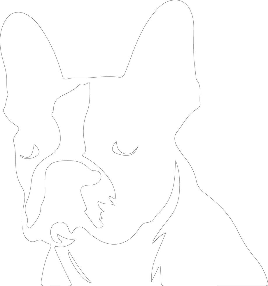 Boston Terrier  outline silhouette vector