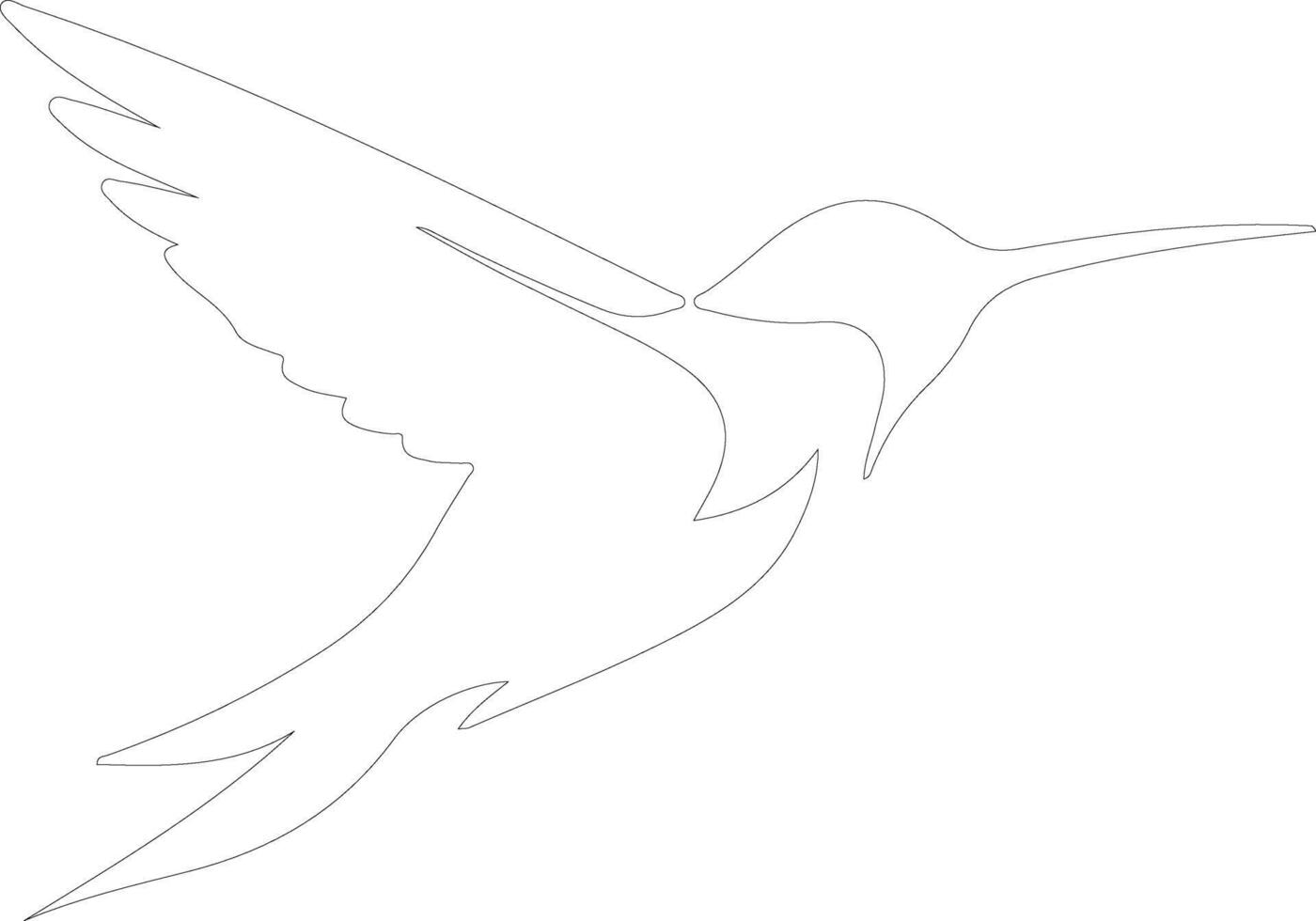 ruby-throated hummingbird outline silhouette vector