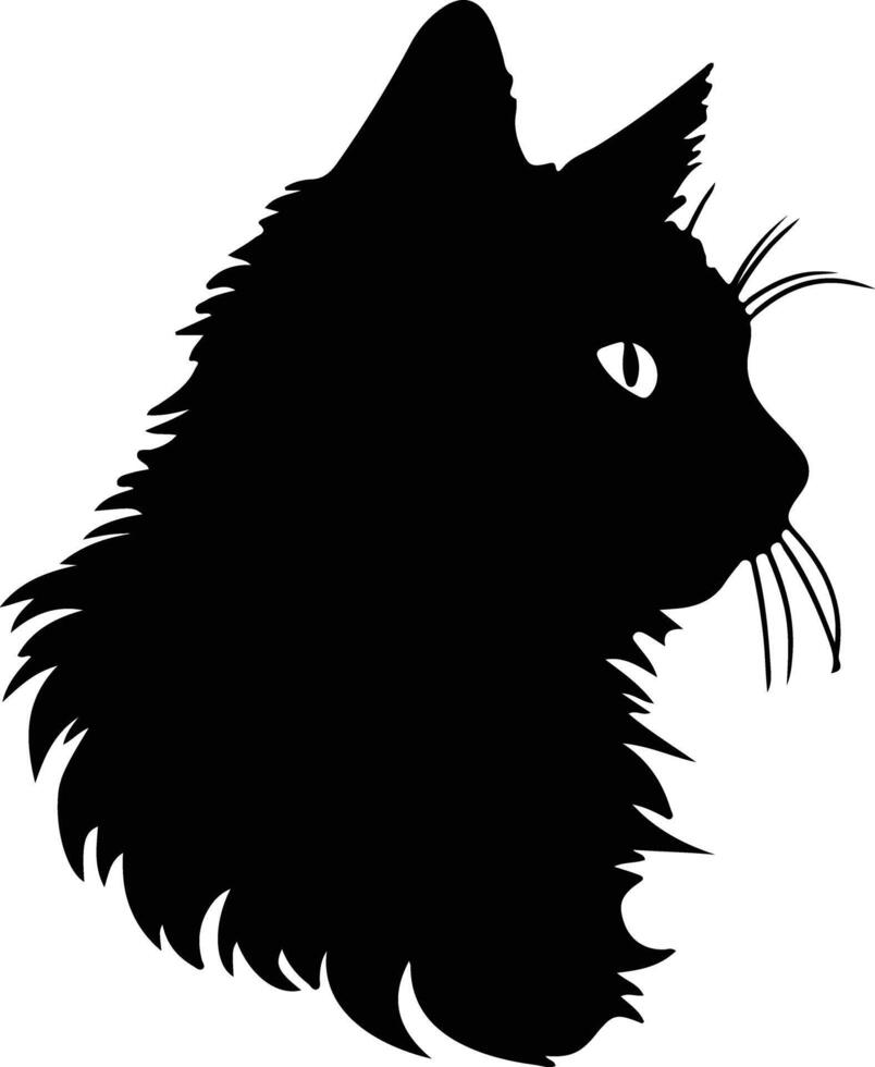 Turkish Angora Cat  silhouette portrait vector