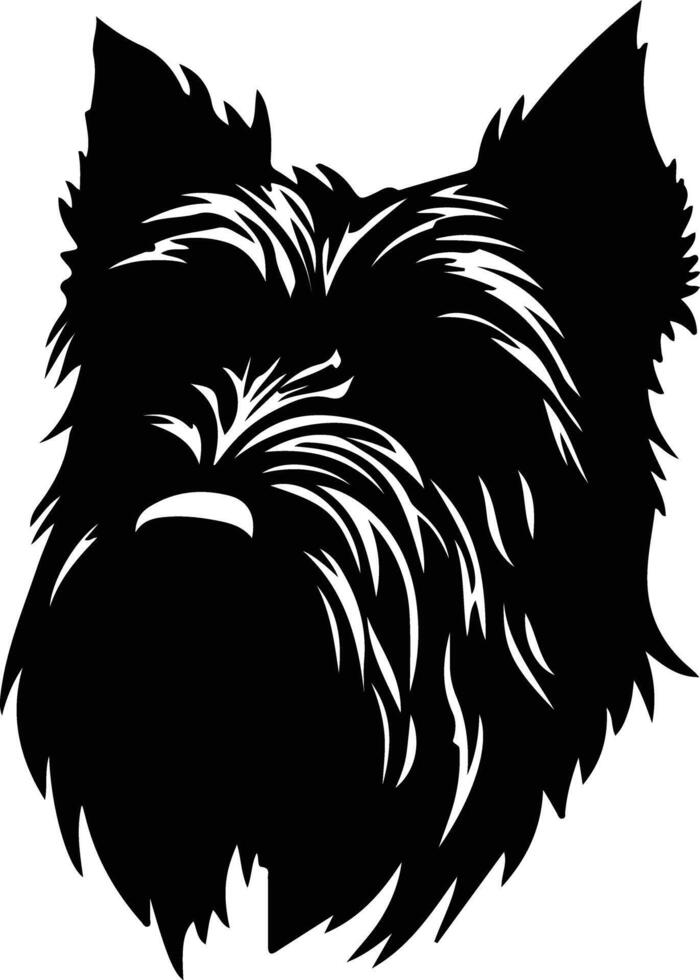 Bouvier des Flandres  silhouette portrait vector