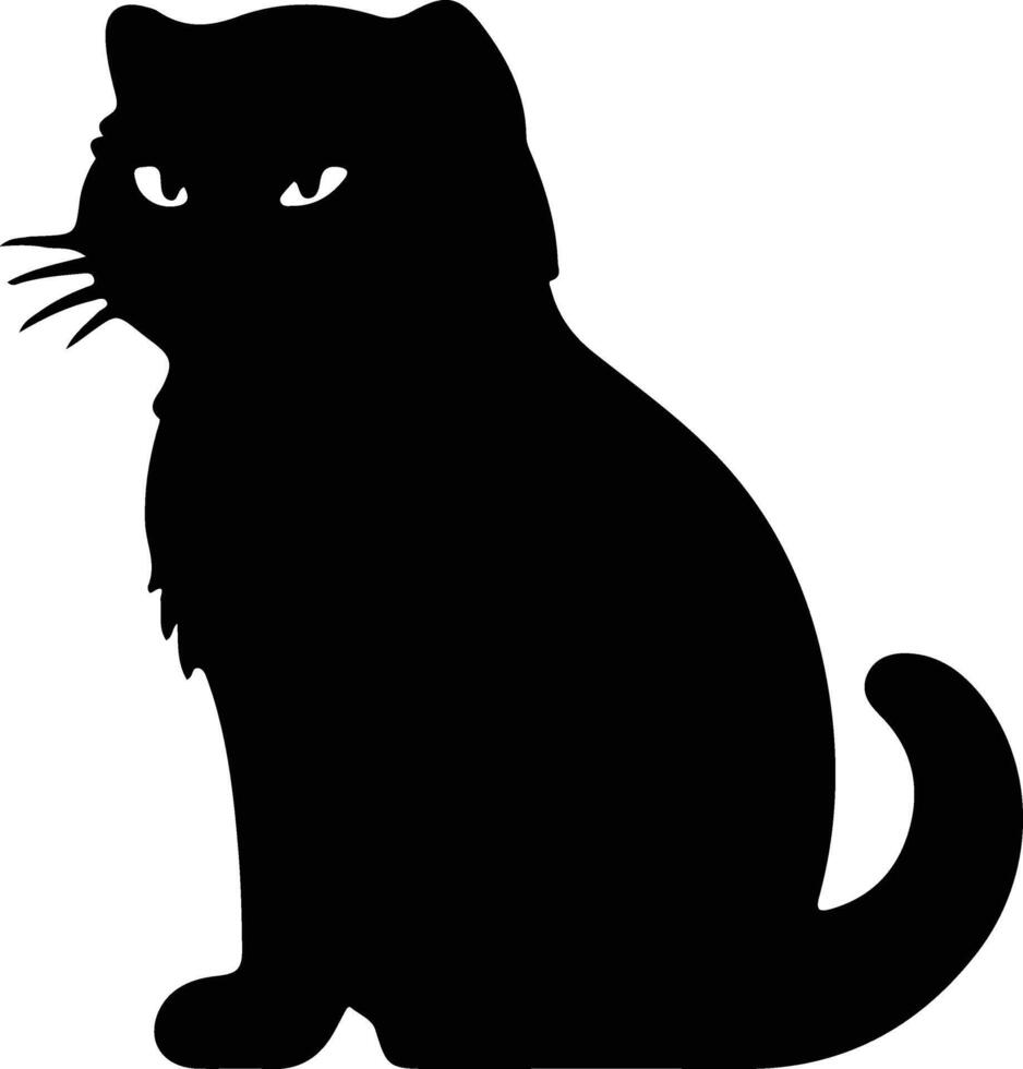 Scottish Fold Cat  black silhouette vector