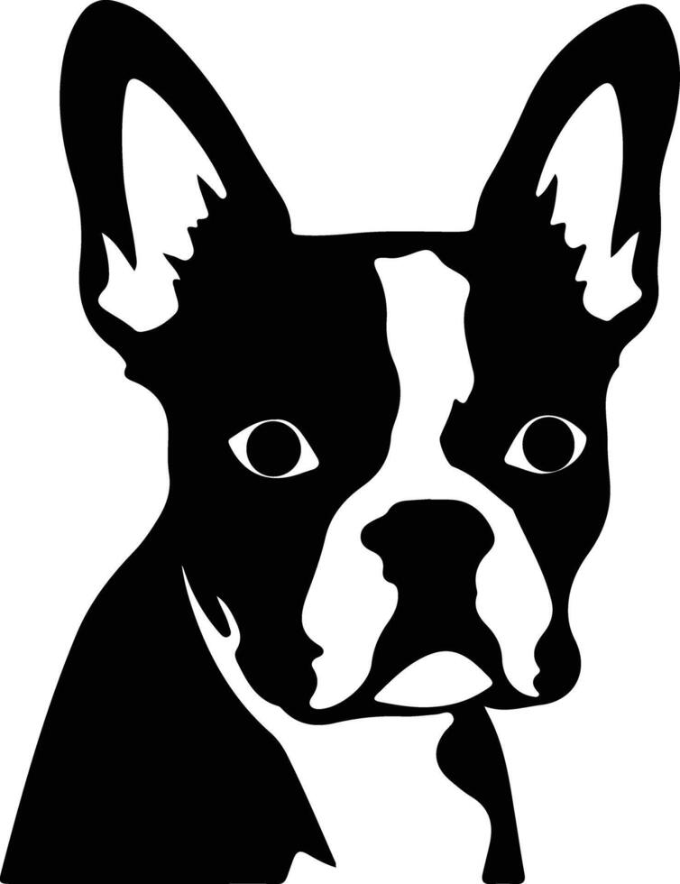 Boston Terrier  silhouette portrait vector