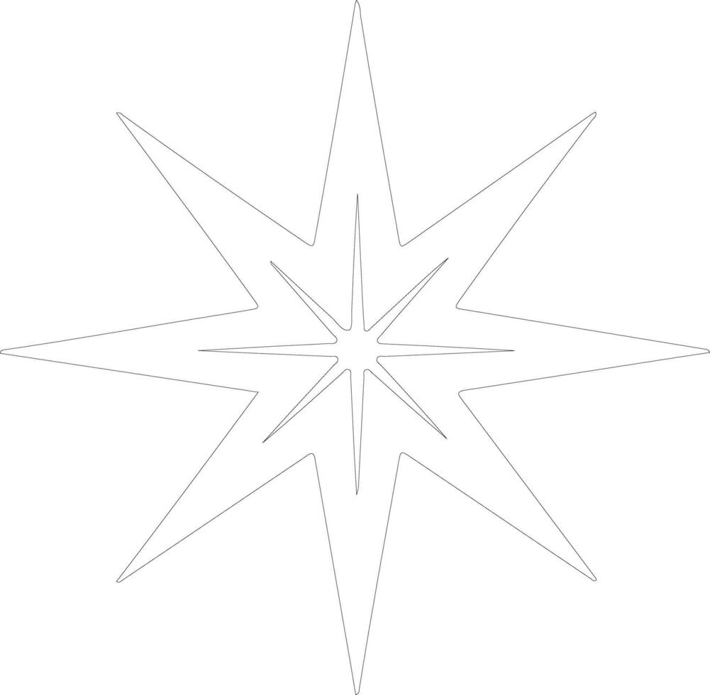 North Star  outline silhouette vector