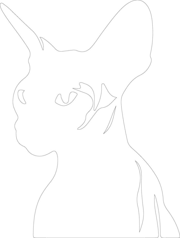 Sphynx Cat outline silhouette vector