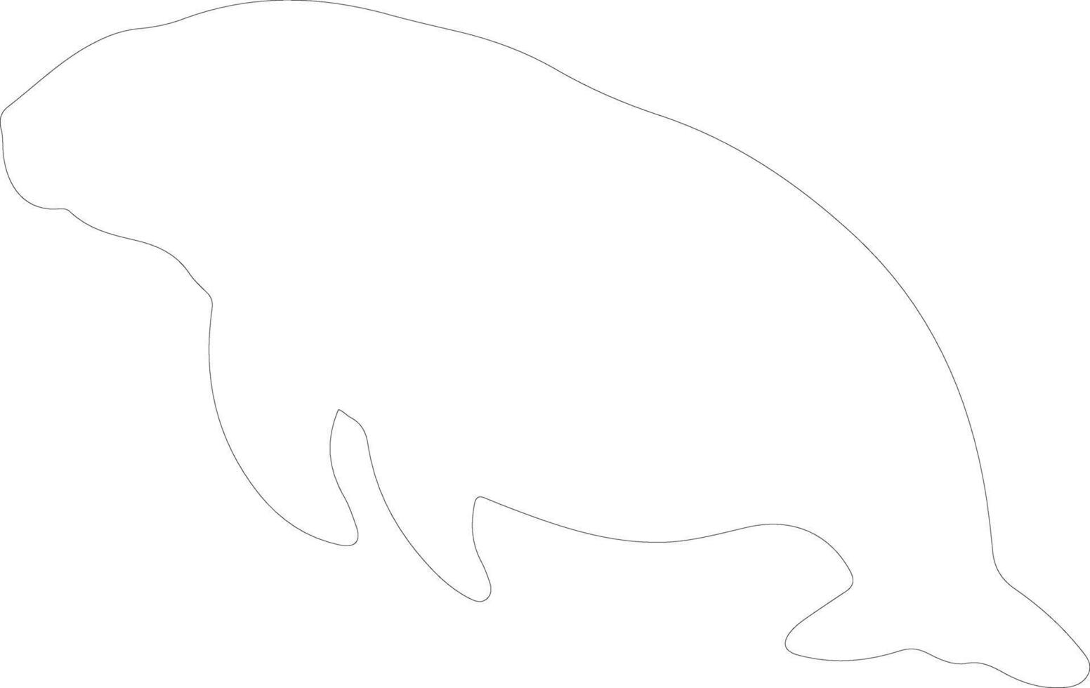 manatee  outline silhouette vector