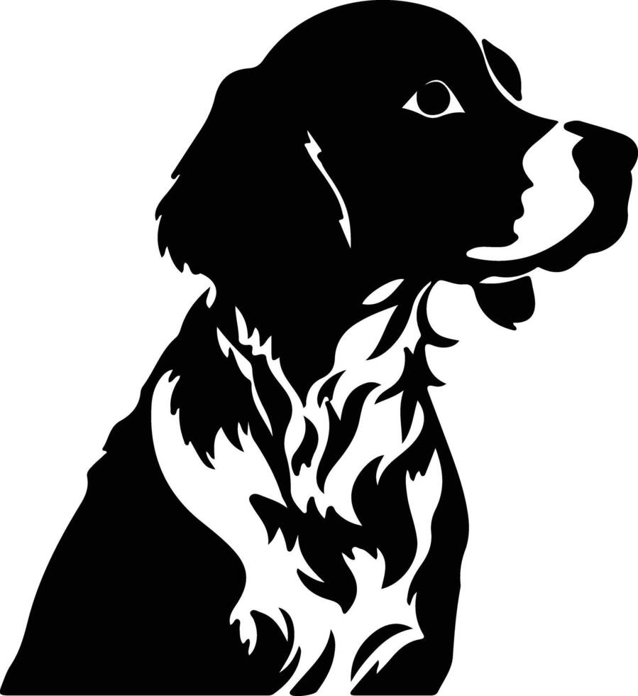 Brittany Spaniel   black silhouette vector