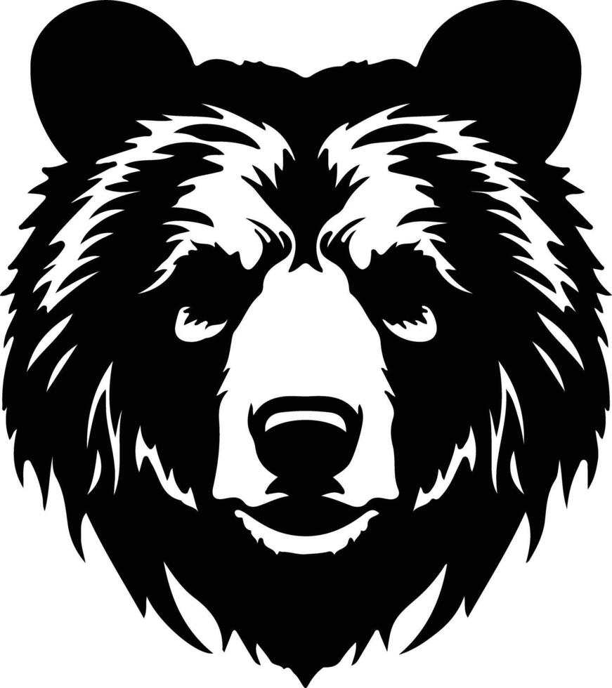 black bear  silhouette portrait vector