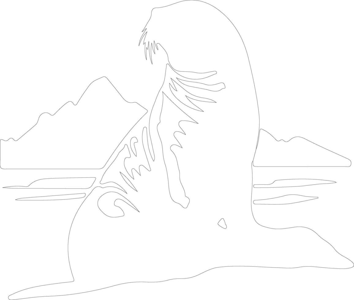 Weddell seal  outline silhouette vector