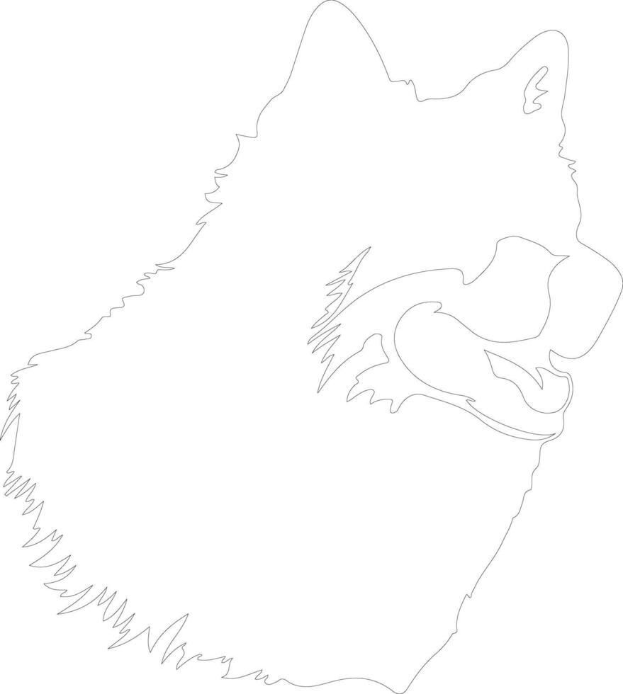 Alaskan Malamute outline silhouette vector