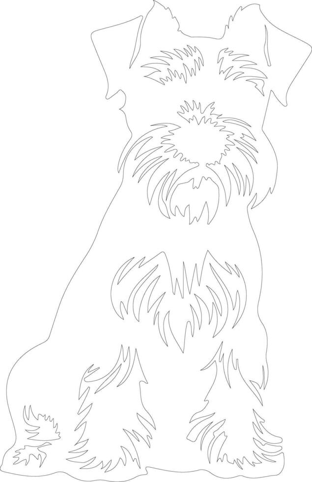 Miniature Schnauzer  outline silhouette vector