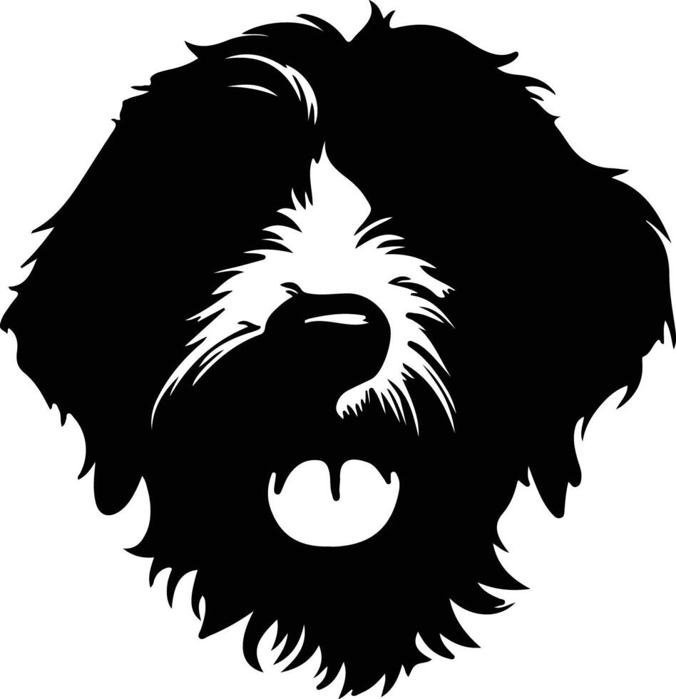 Portuguese Water Dog  silhouette portrait vector