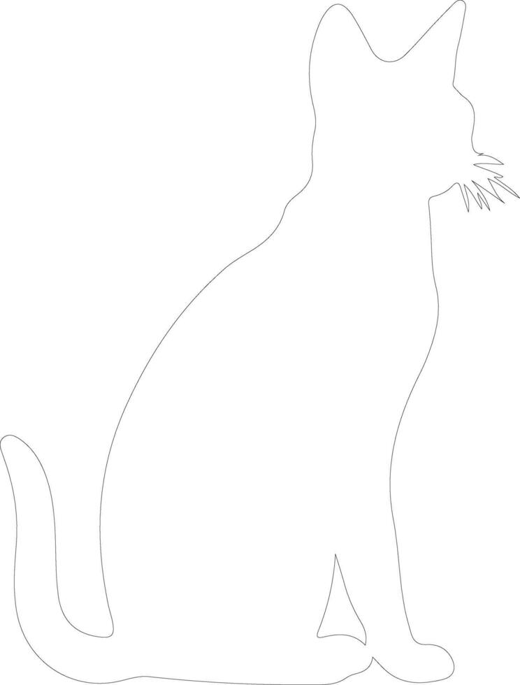 Abyssinian Cat  outline silhouette vector