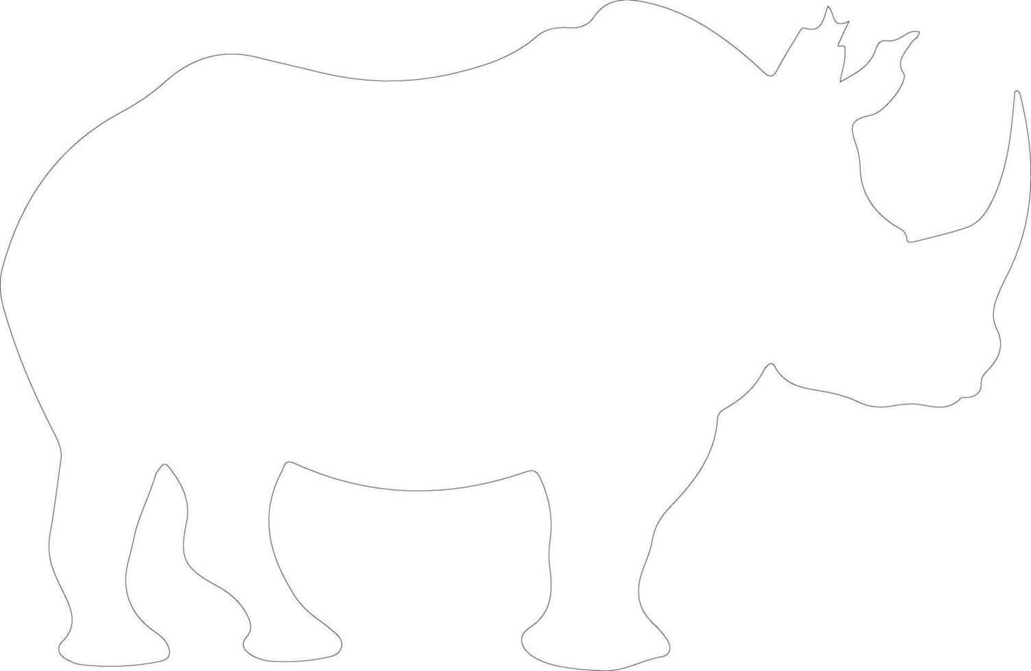 rhinoceros    outline silhouette vector