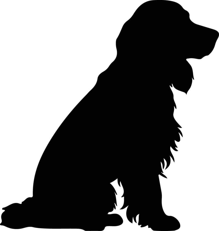 Field Spaniel   black silhouette vector