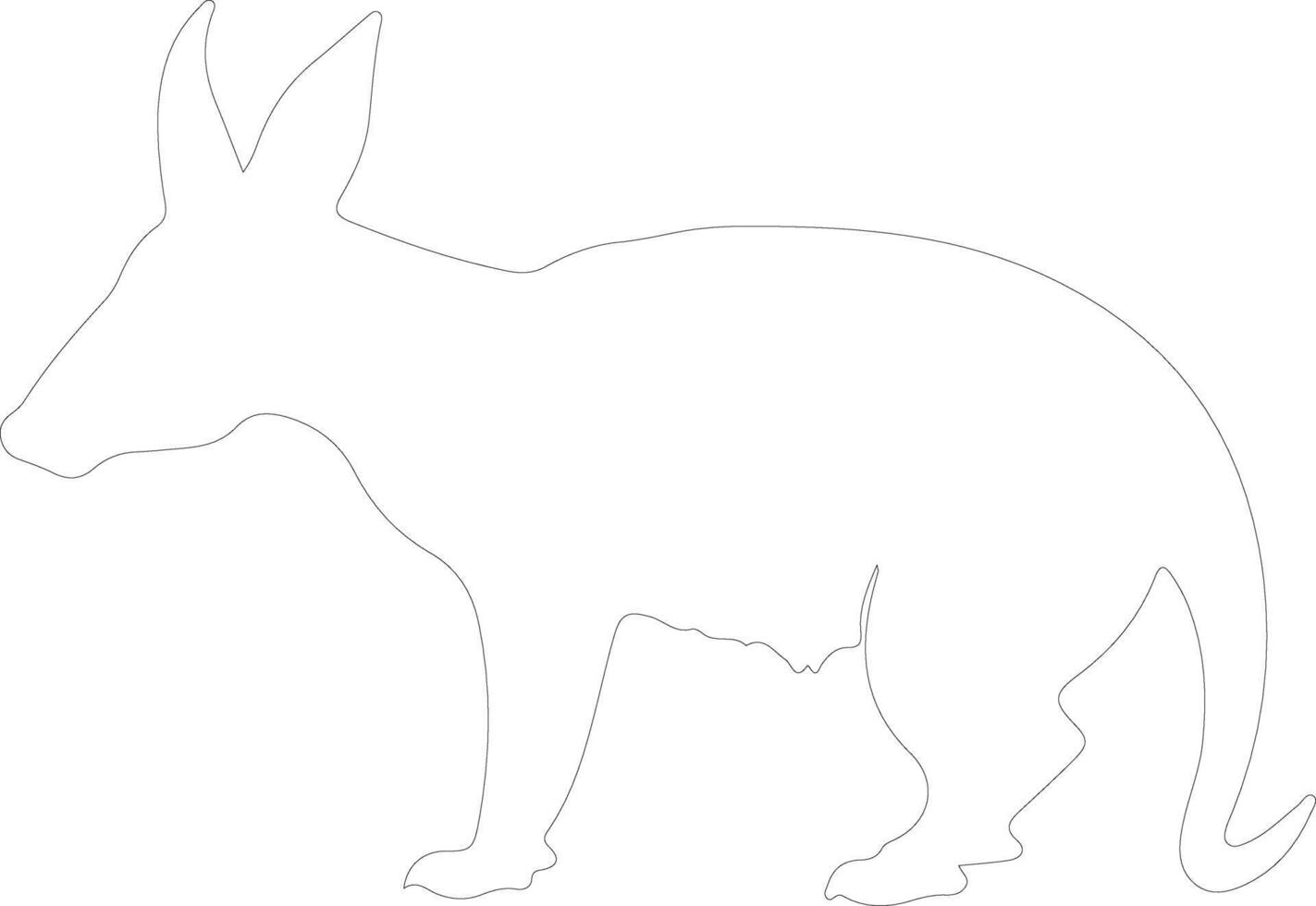 aardvark  outline silhouette vector