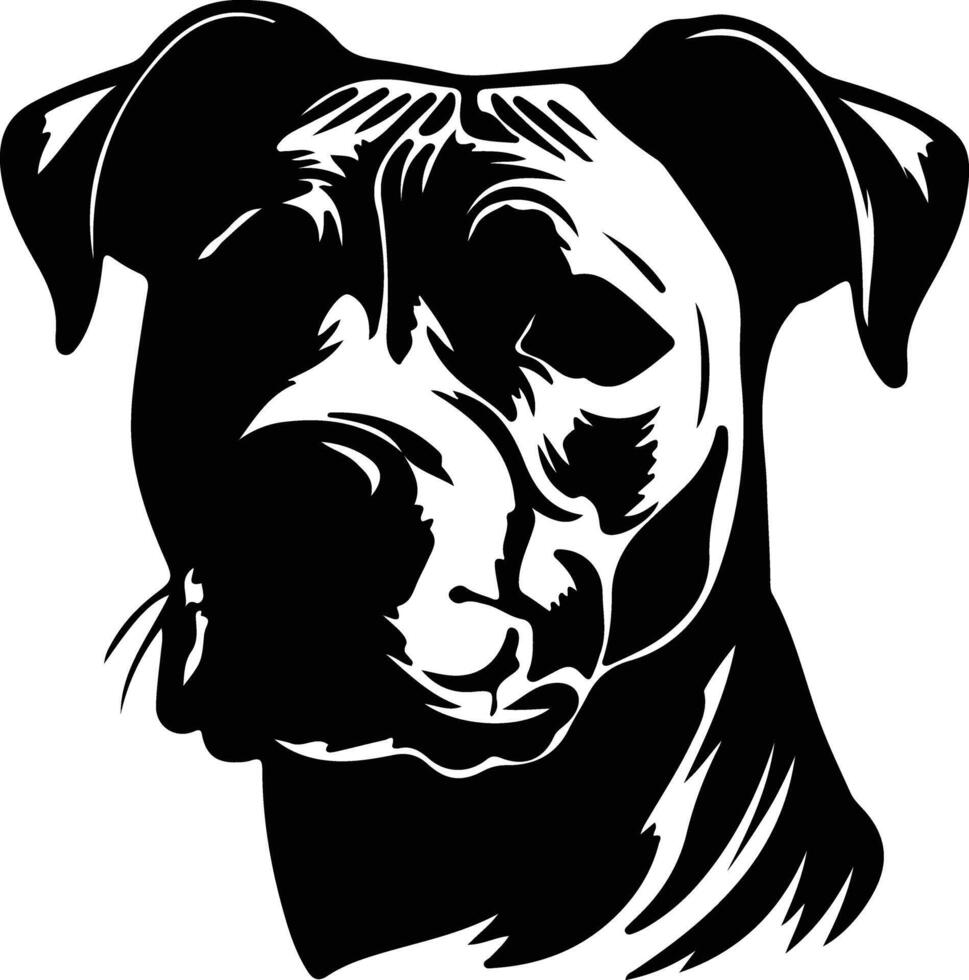 Staffordshire Bull Terrier silhouette portrait vector