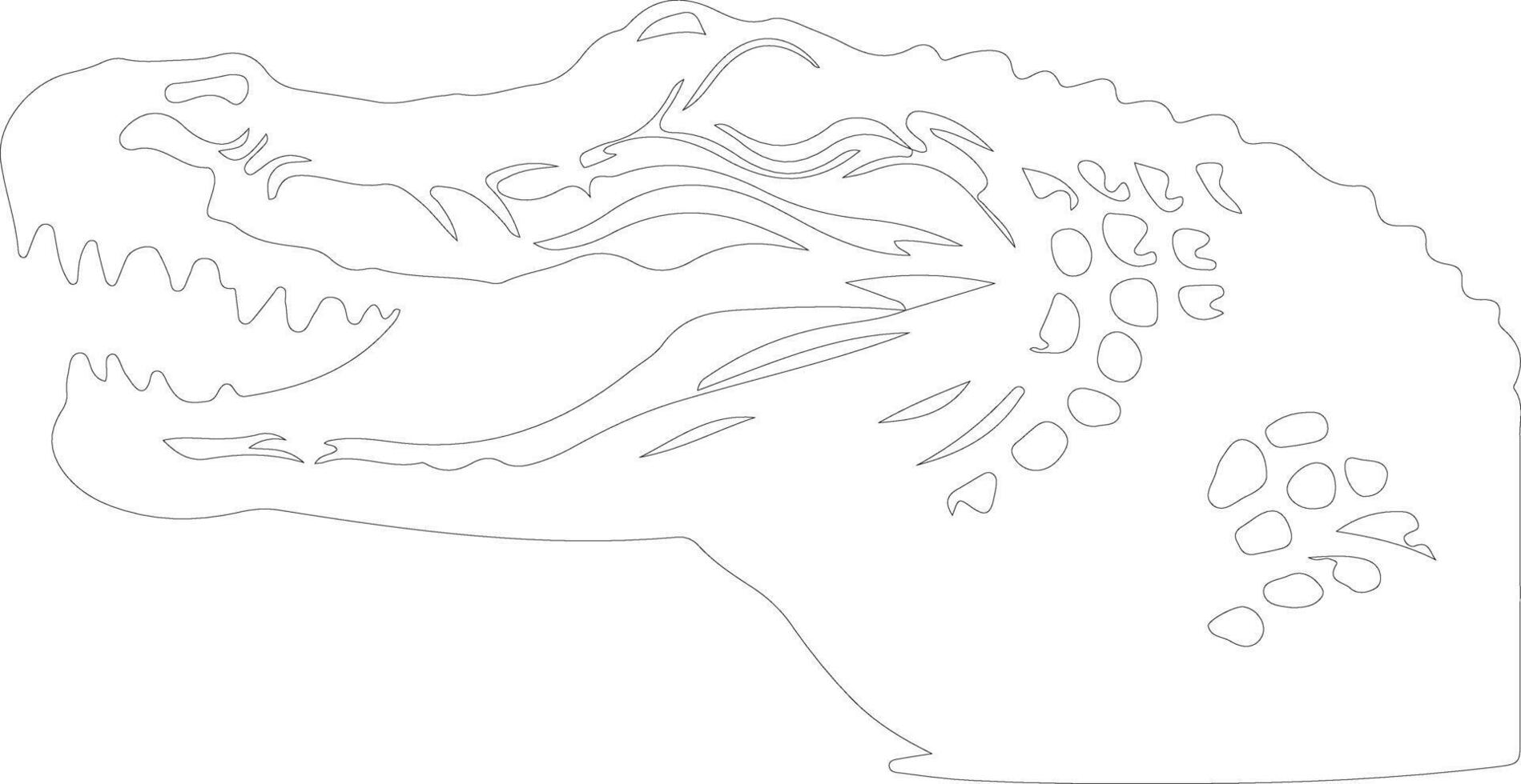 caiman outline silhouette vector