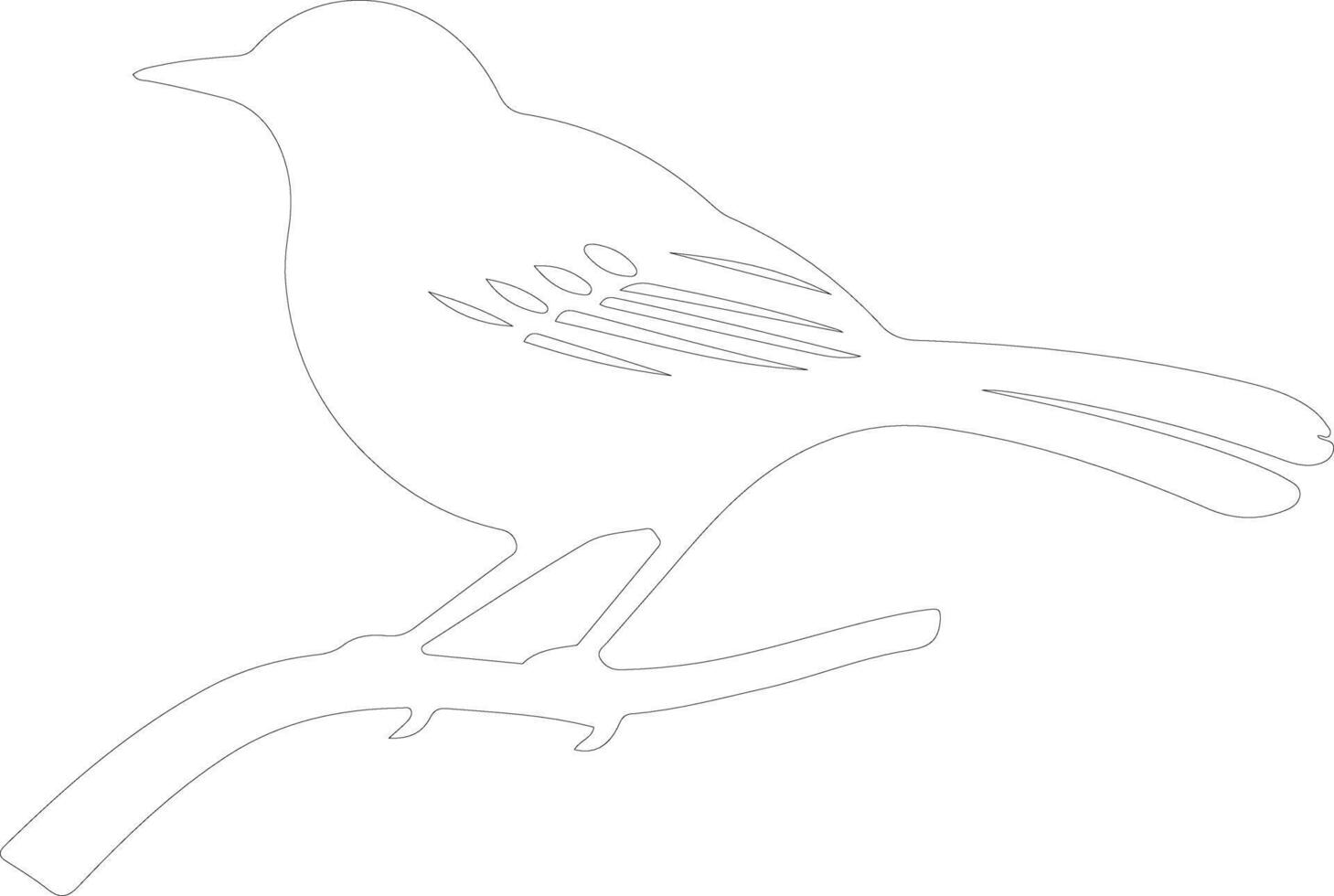 mockingbird  outline silhouette vector
