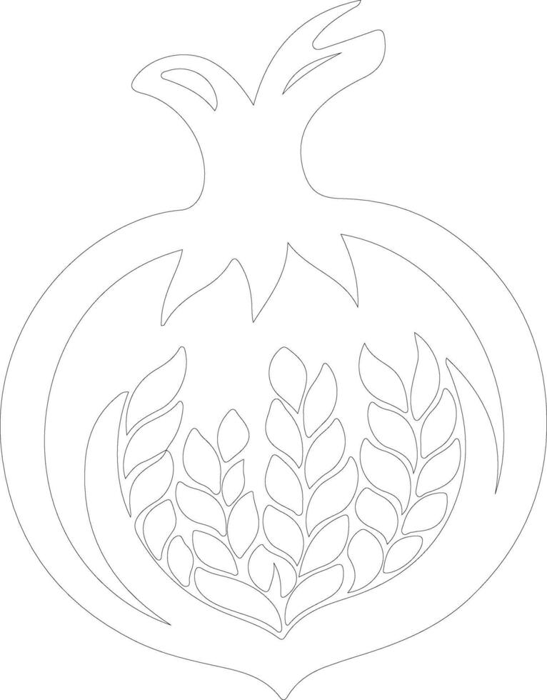 pomegranate  outline silhouette vector
