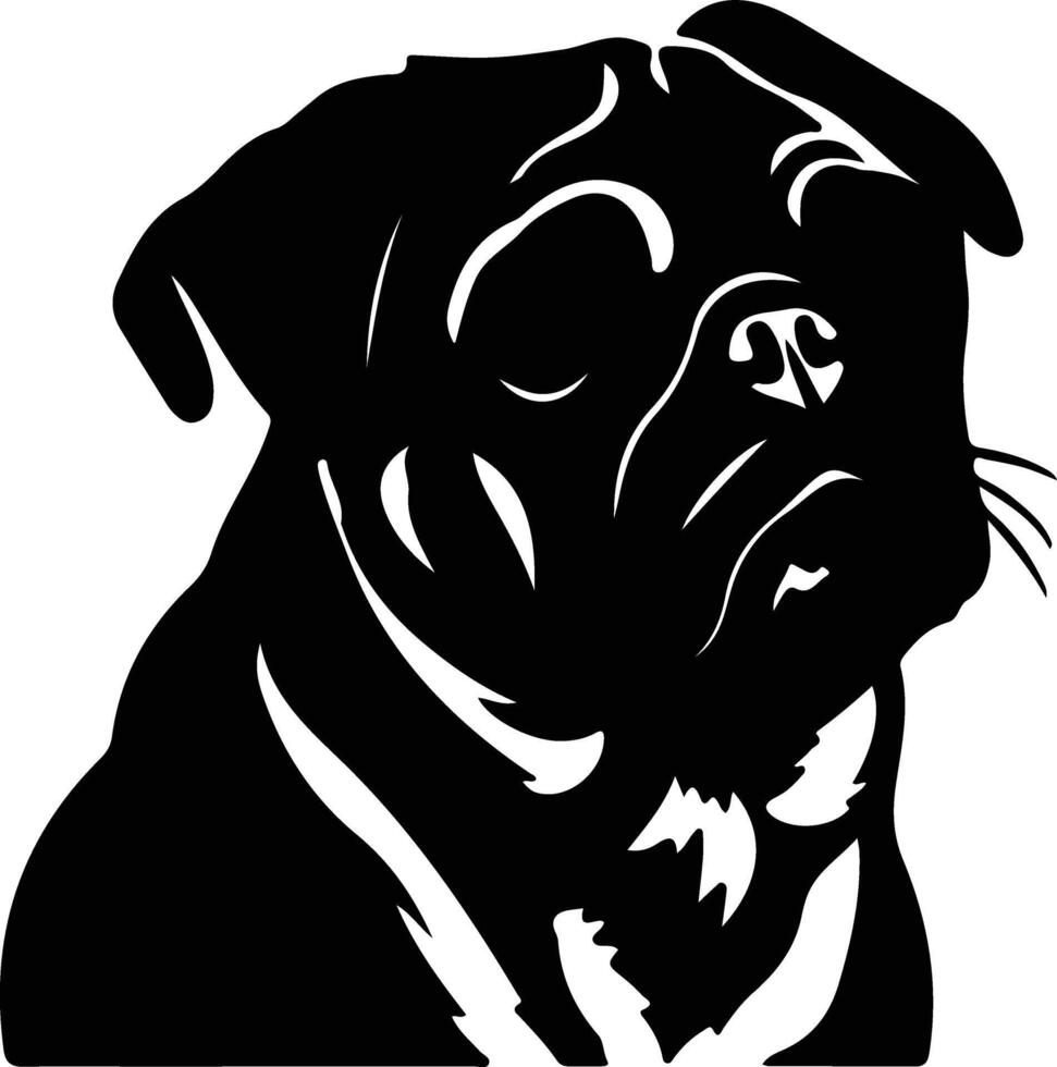 Pug   black silhouette vector