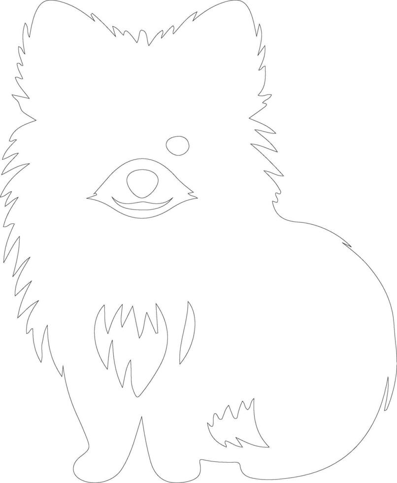 pomeranian   outline silhouette vector