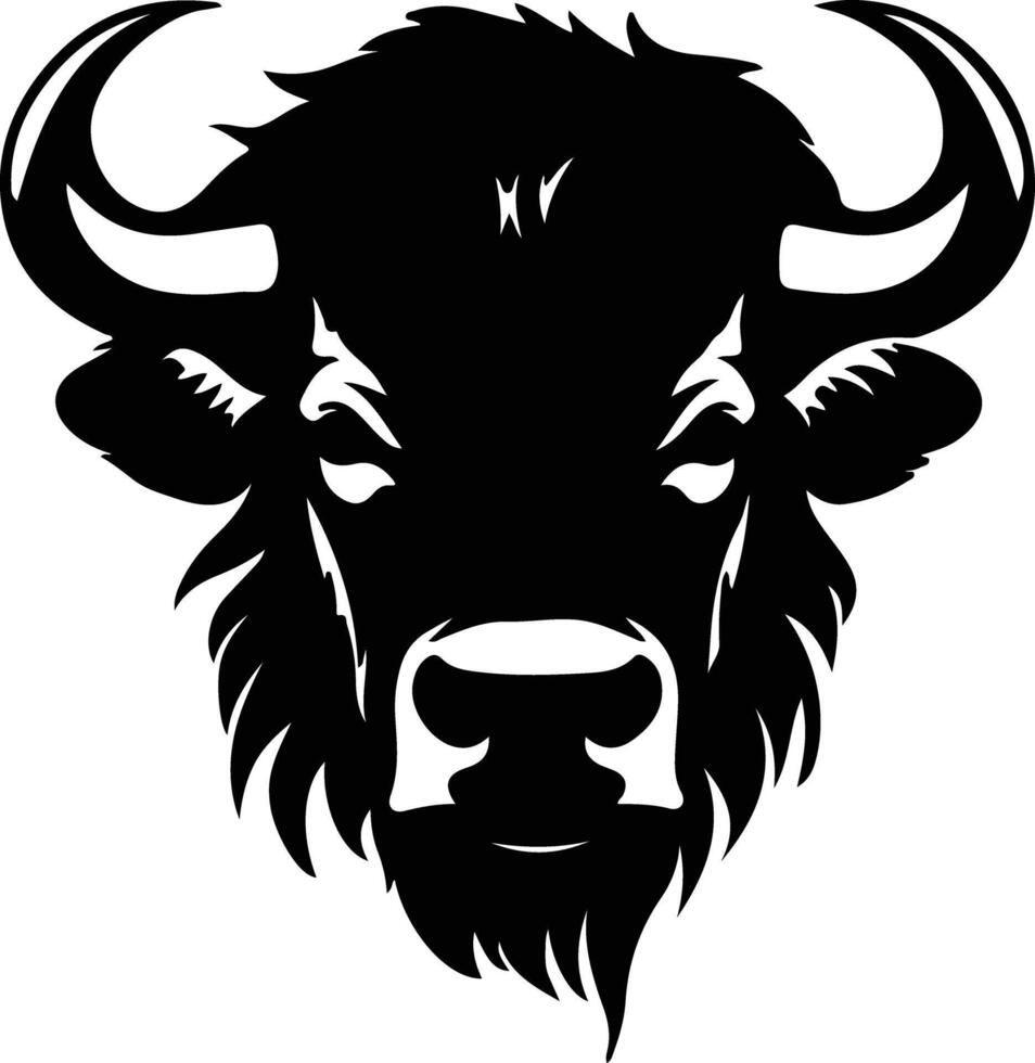 bison  silhouette portrait vector