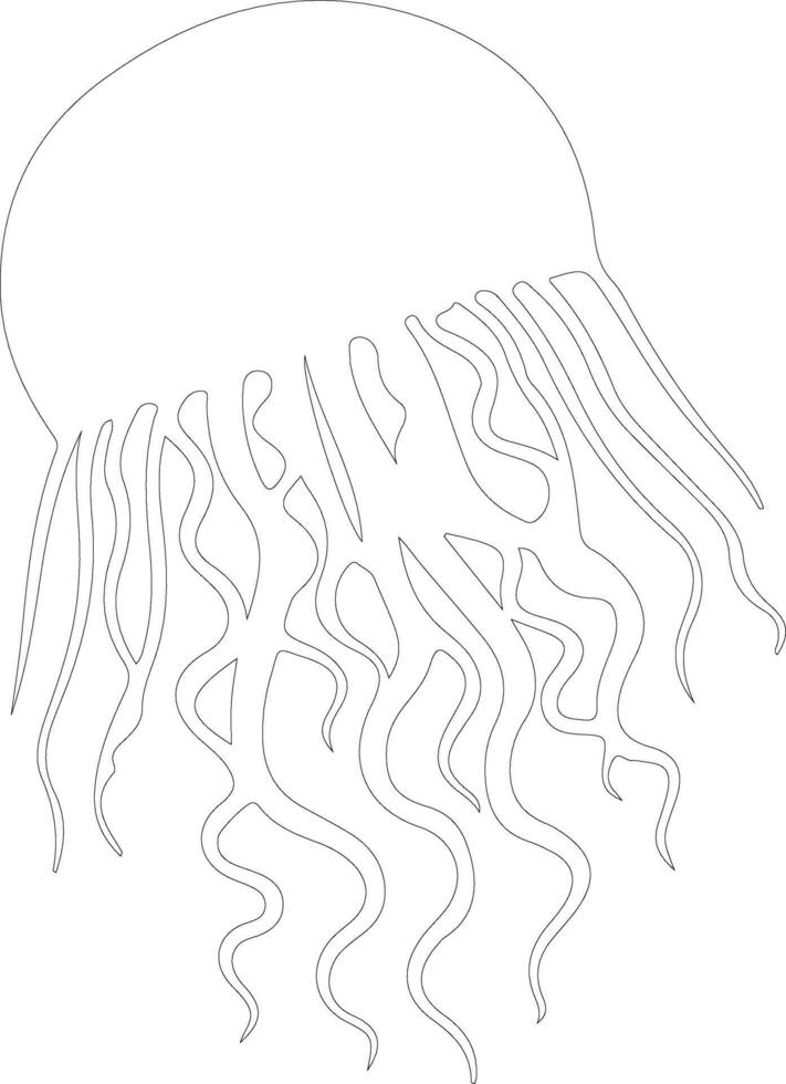 jellyfish  outline silhouette vector