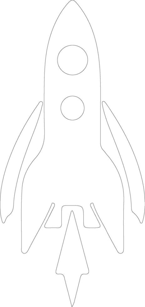 rocket  outline silhouette vector