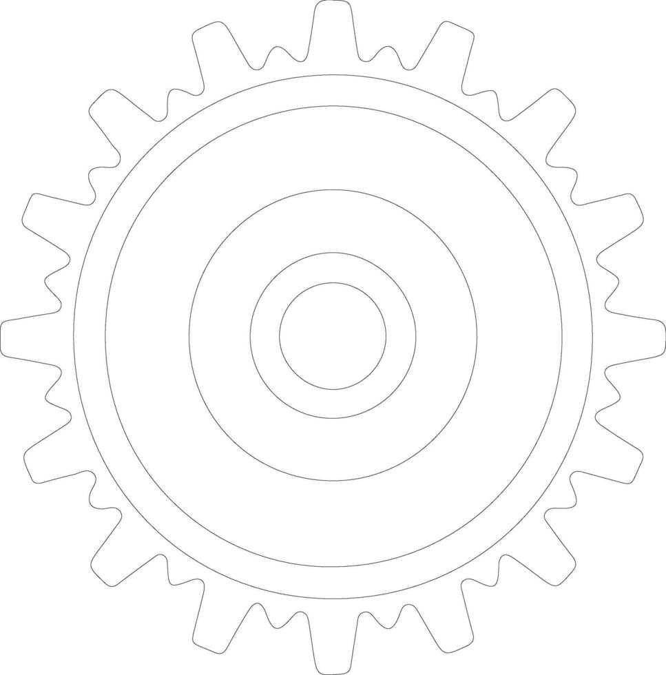 Gear icon  outline silhouette vector