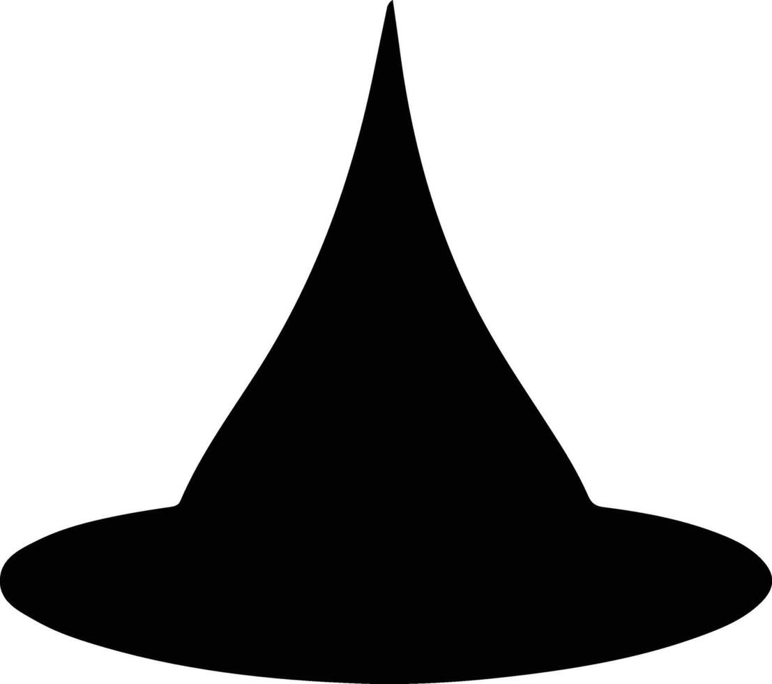 Witchs hat  black silhouette vector