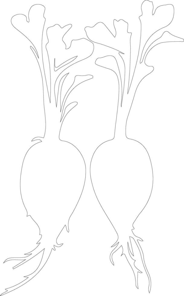 daikon  outline silhouette vector