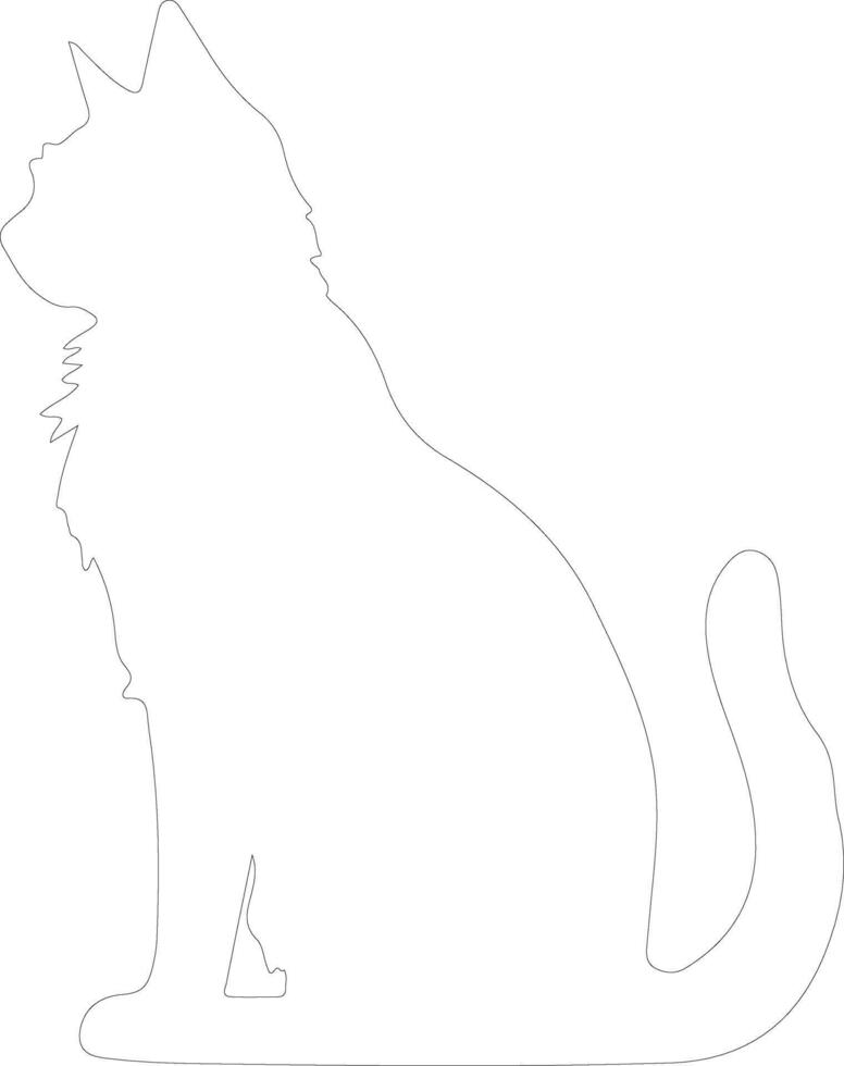 Foldex Cat  outline silhouette vector
