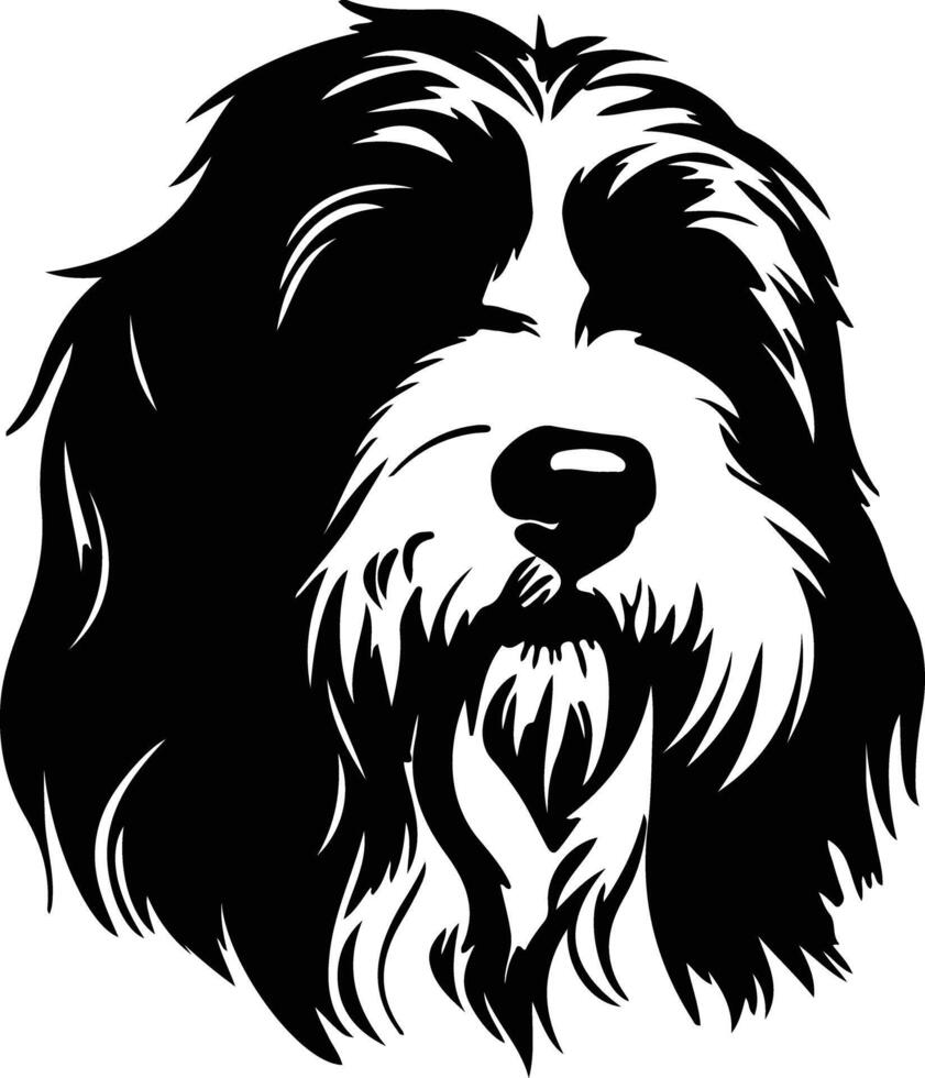 Bearded Collie  silhouette portrait vector