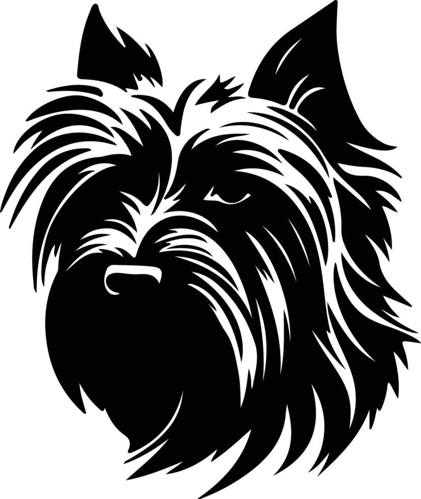 skye terrier silueta retrato vector