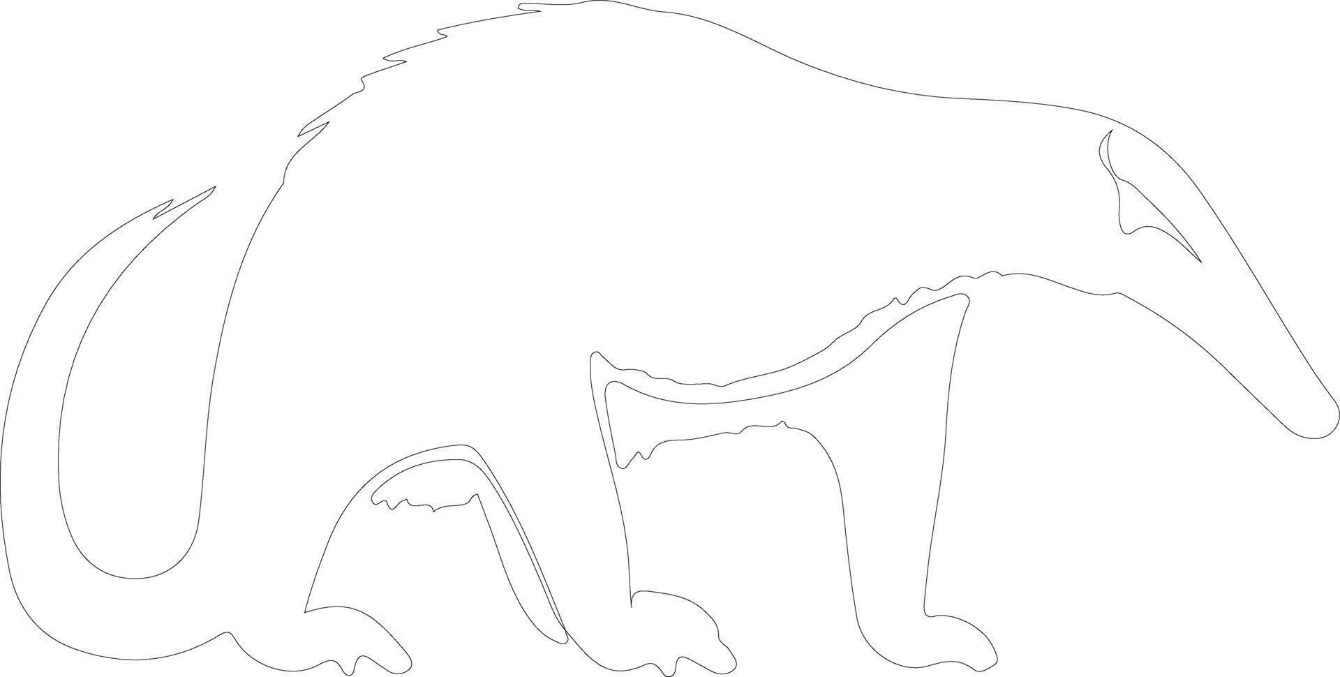 anteater  outline silhouette vector