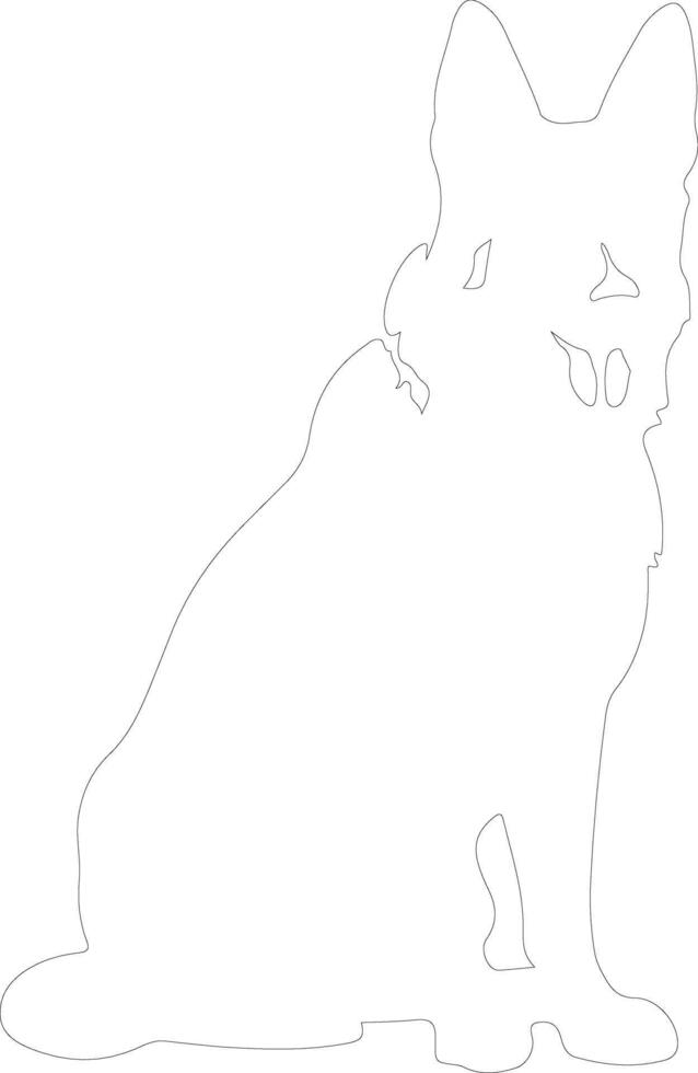 German Shepherd  outline silhouette vector