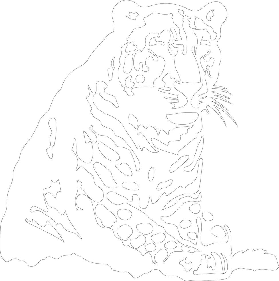 Snow Leopard outline silhouette vector