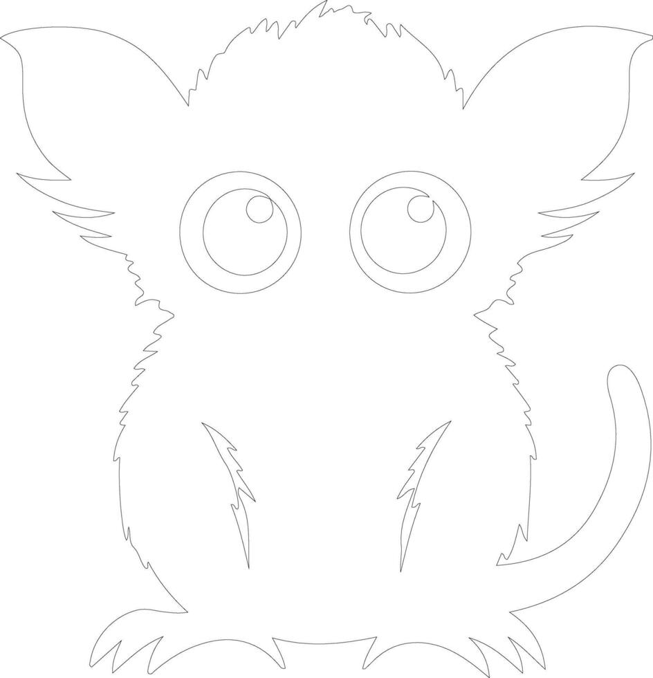 tarsier outline silhouette vector